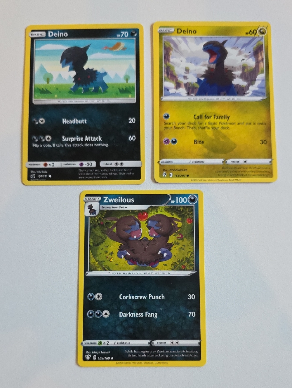 Pokemon Deino And Zweilous Card